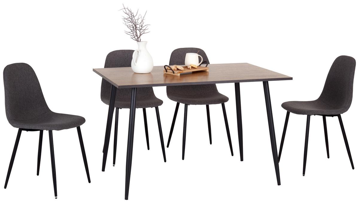 Esstisch Tom 120x76x80 Cm Naturfarben/schwarz - Schwarz/Naturfarben, KONVENTIONELL, Holzwerkstoff/Metall (120/76/80cm)