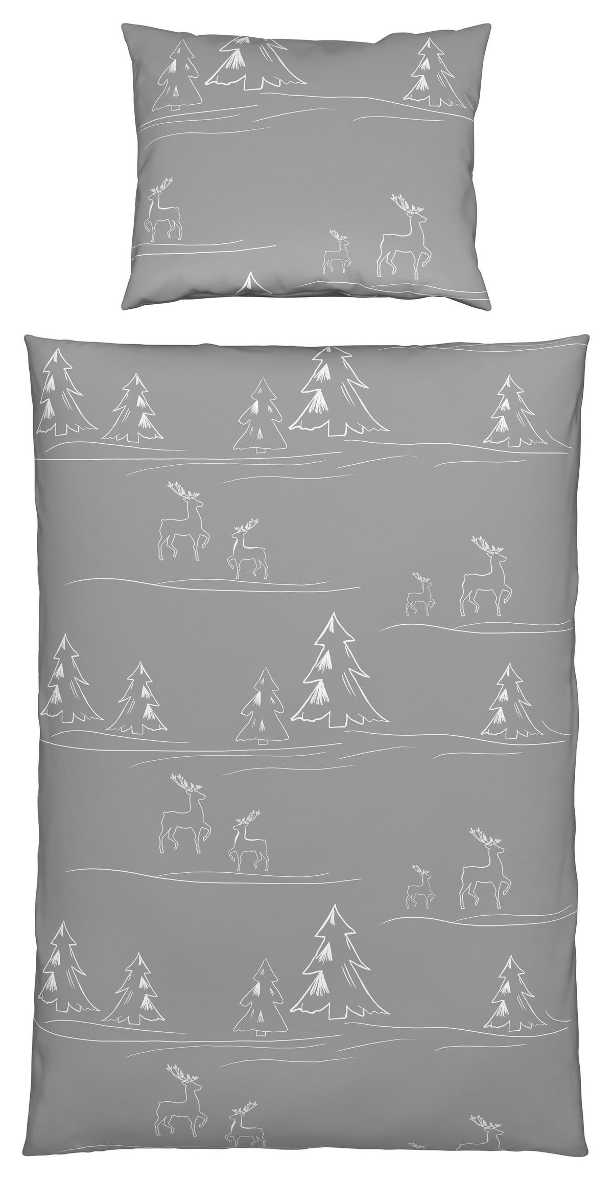 Bettwäsche Lappland - Grau, MODERN, Textil - Luca Bessoni