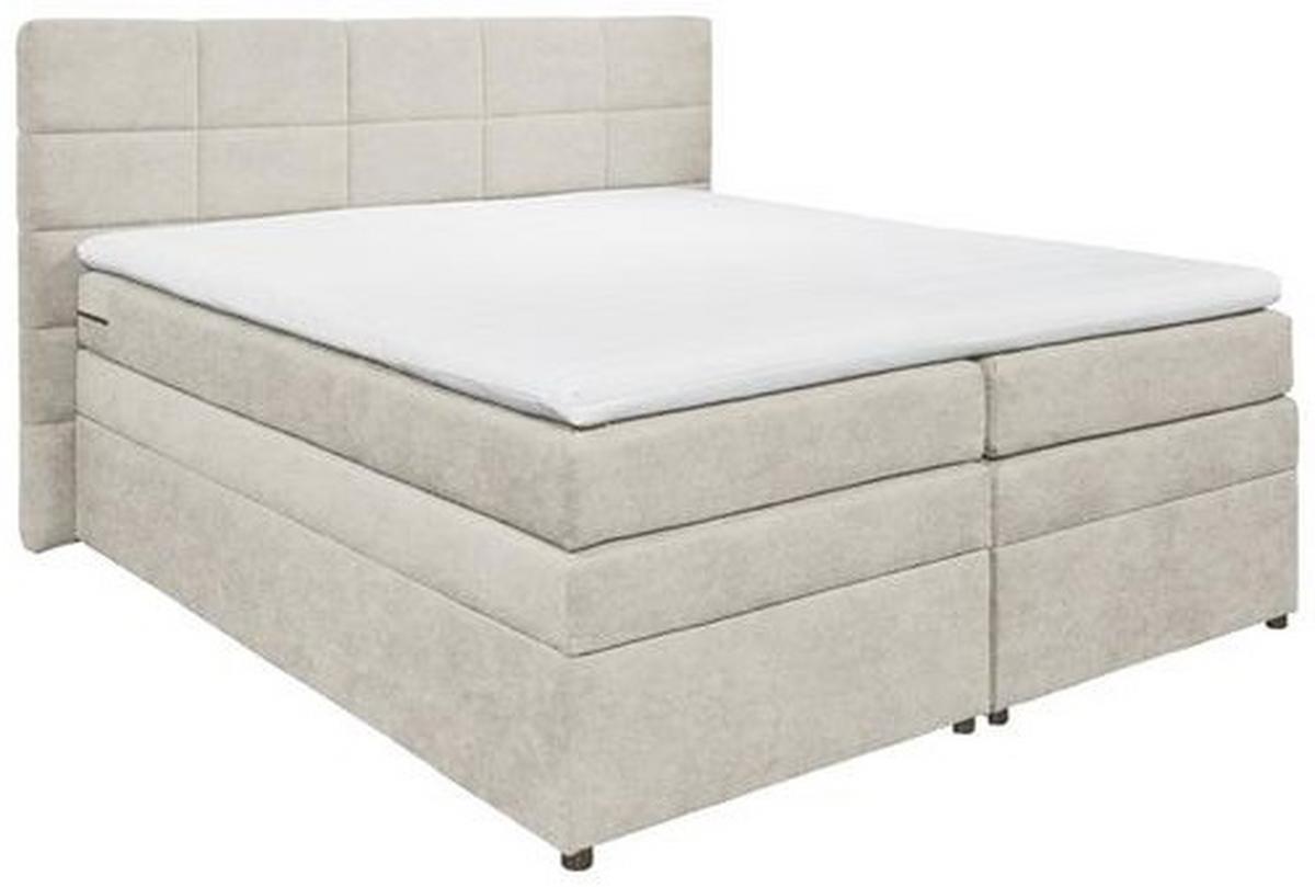 Boxspringbett Mit Topper & Bettkasten 180x200 Tacoma 3 - Sandfarben, KONVENTIONELL, Kunststoff/Textil (180/200cm) - MID.YOU