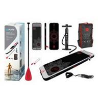 Sup-Stehpaddelboard Schwarz/Weiß/Rot - Waldgrün, Basics, Kunststoff (35.5/96/26cm)