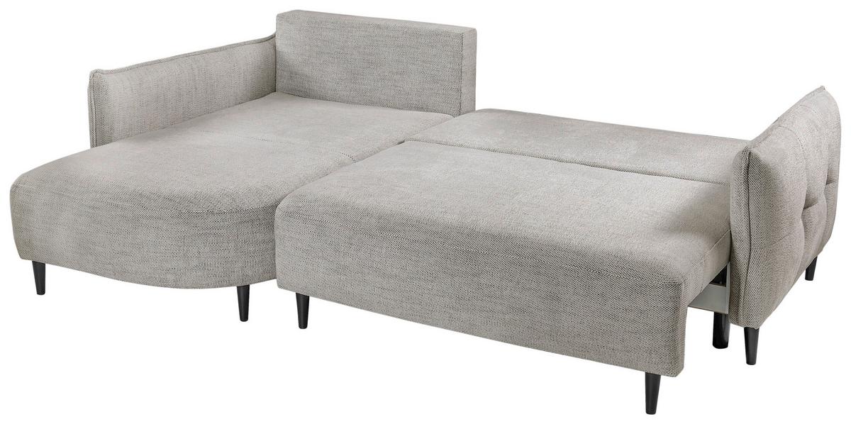 Ecksofa Sycylia Hellgrau/Schwarz, 165 cm - Hellgrau/Schwarz, Design, Textil (165/244cm) - MID.YOU