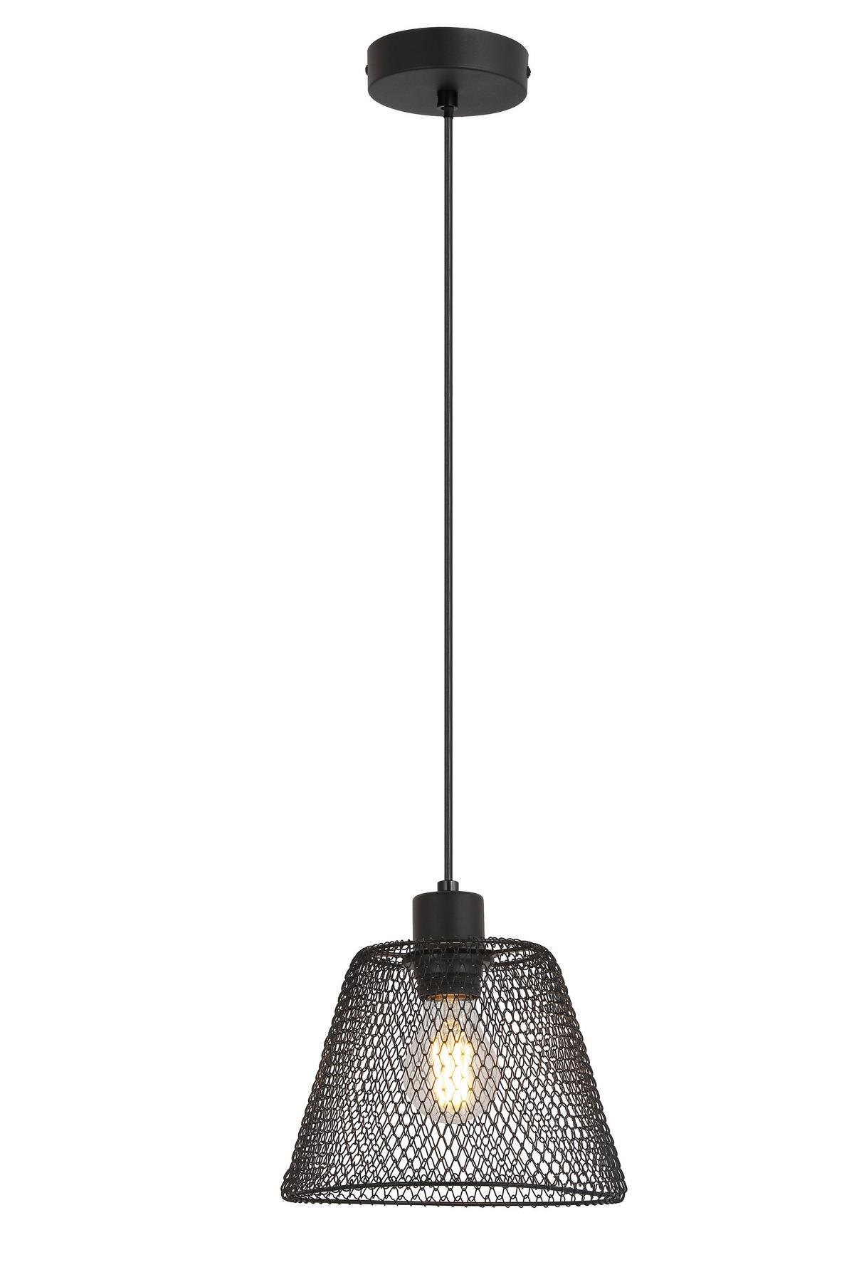 Závěsné svítidlo YLVIE, bez 1xE27 max. 40W - černá, Moderní, kov/plast (20/120cm) - Based