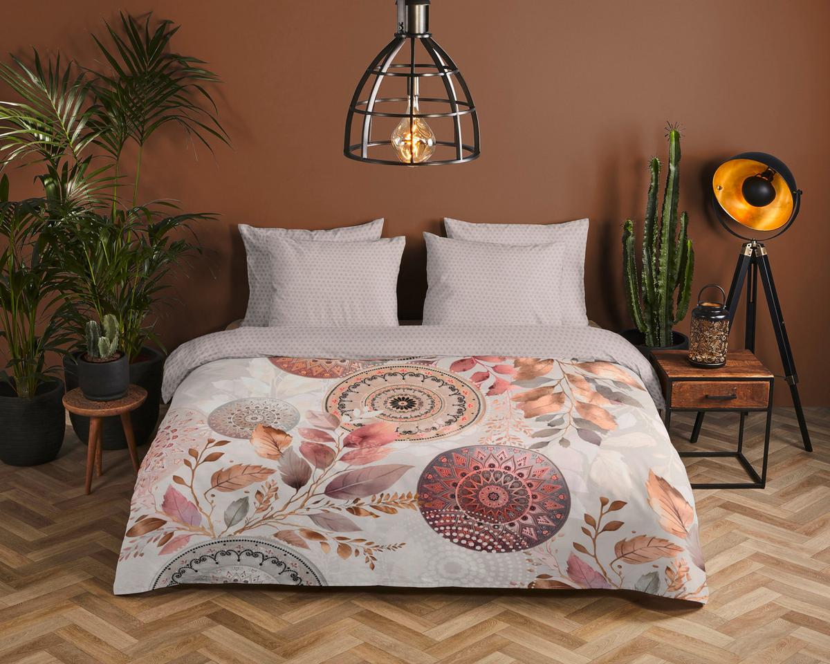 BETTWÄSCHE AFINA - Graubraun/Hellgrau, Design, Textil (140/200cm)