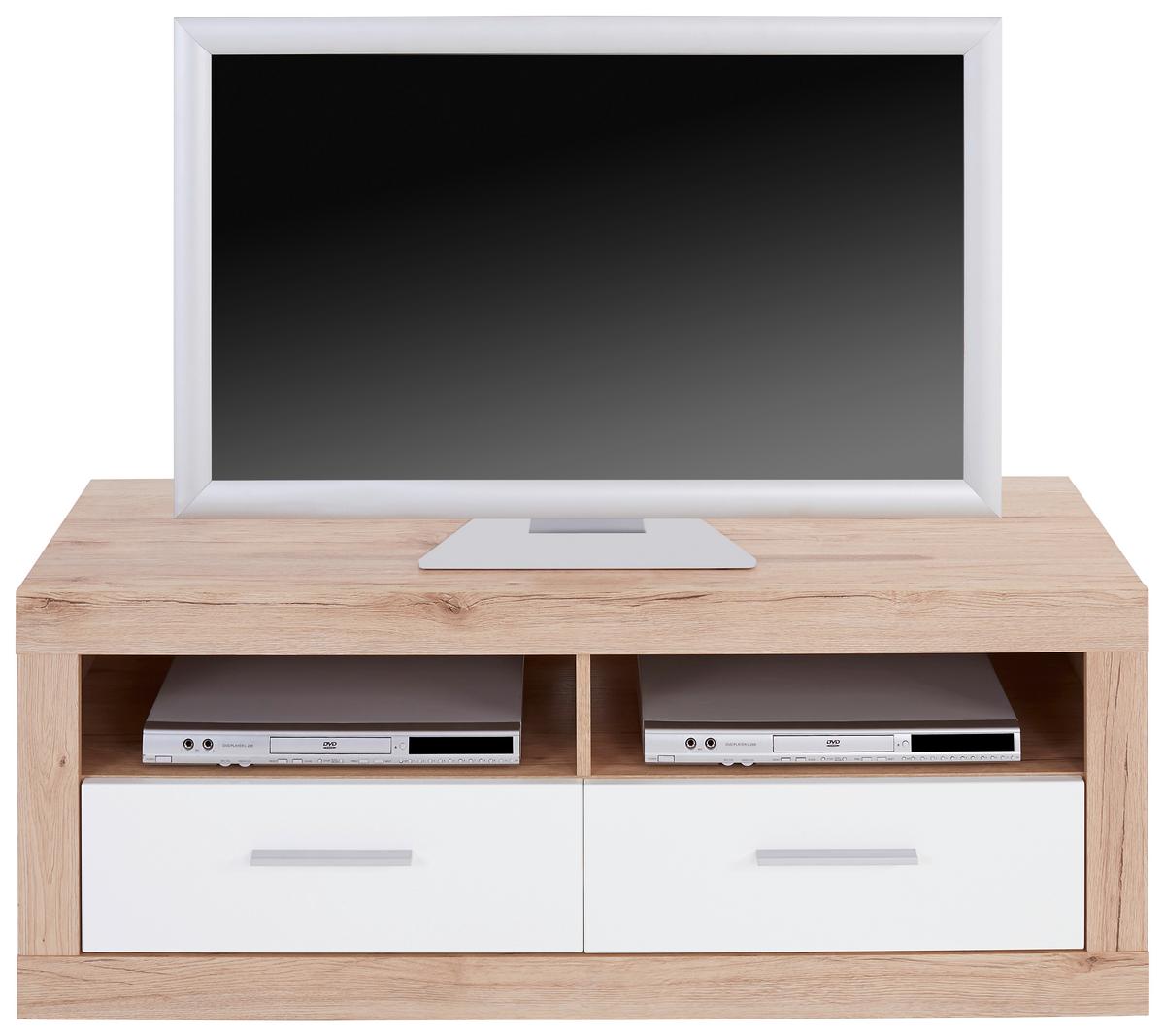 TV-Element Malta B: 128 cm Eiche Dekor/Weiß - Eichefarben/Weiß, MODERN, Holz (128/50/42cm)