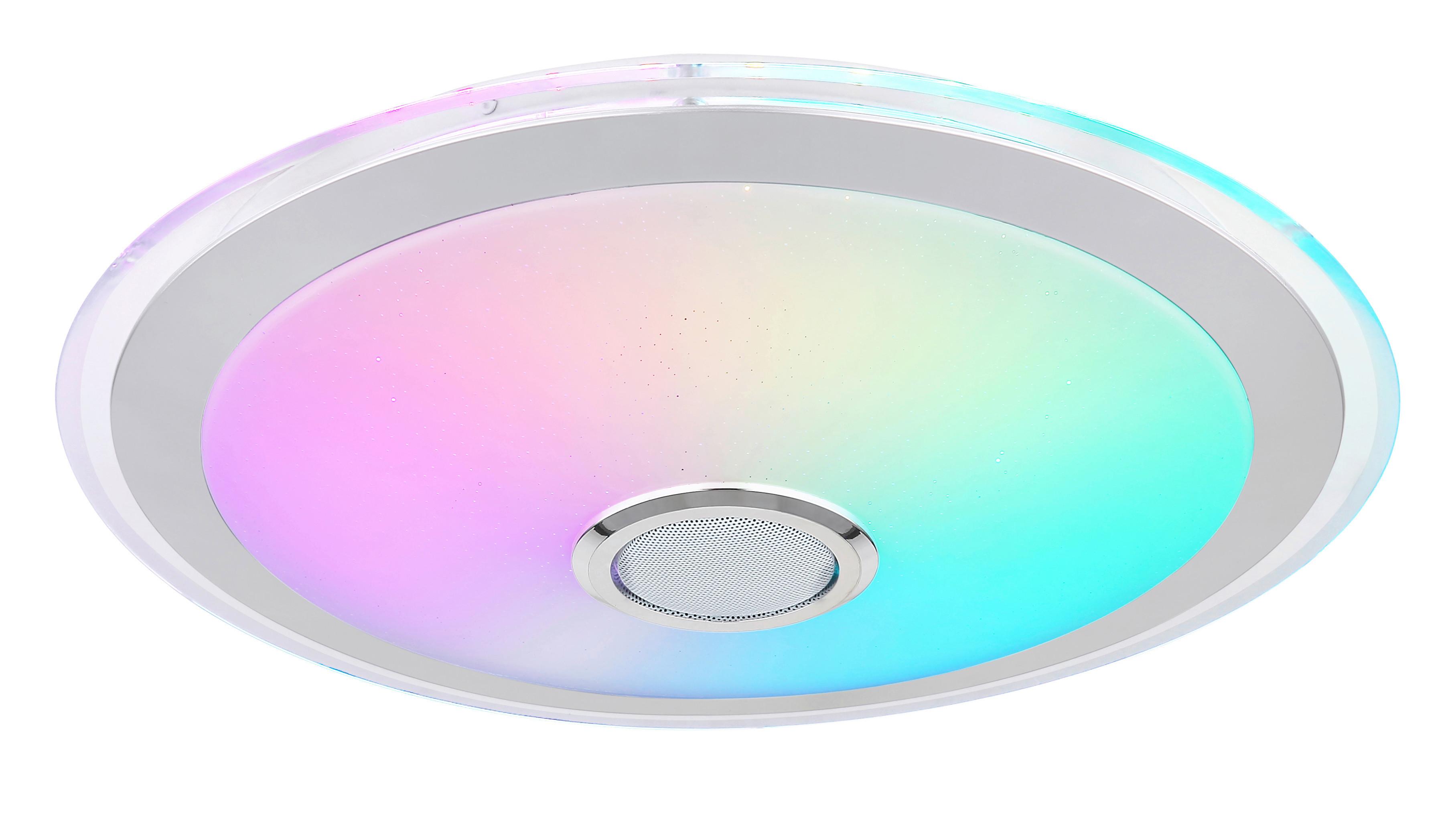 LED-Deckenleuchte 41371-24 - Chromfarben/Klar, KONVENTIONELL, Kunststoff/Metall (43/10,5cm) - Globo