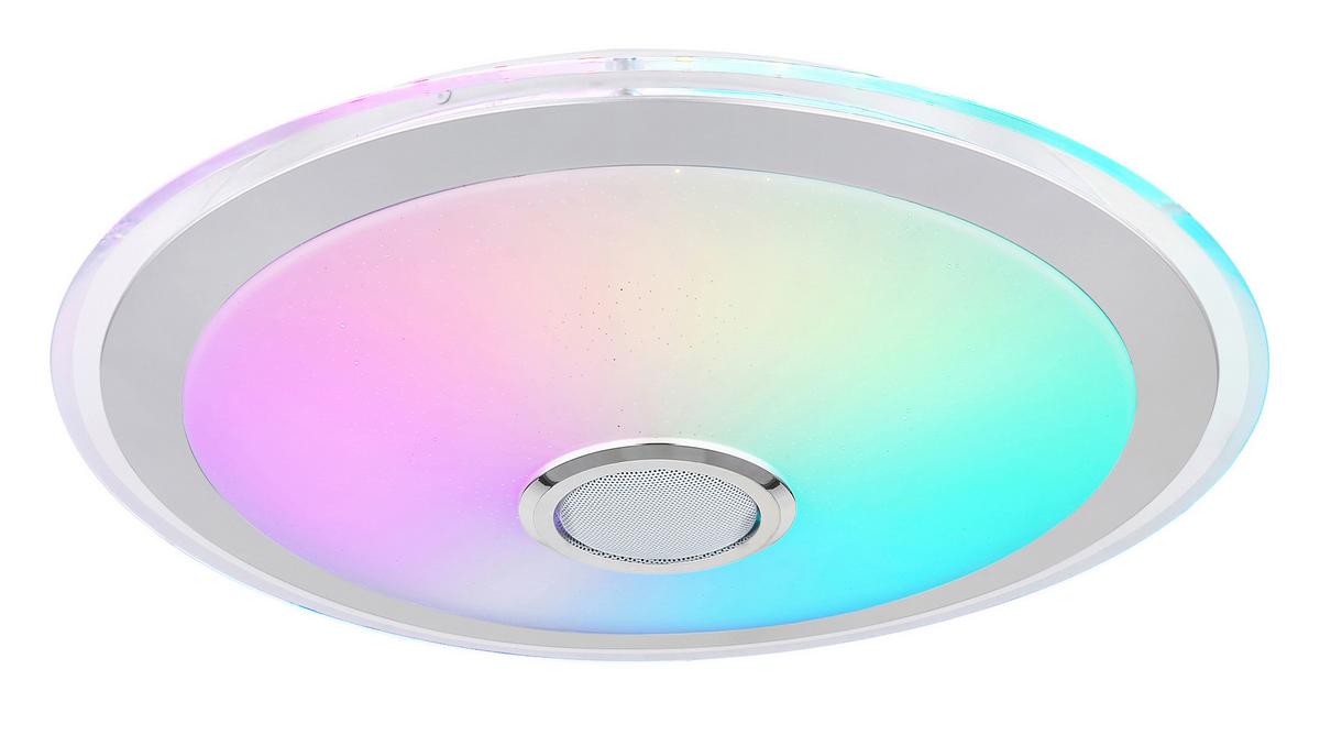 LED-Deckenleuchte 41371-24 - Chromfarben/Klar, KONVENTIONELL, Kunststoff/Metall (43/10,5cm) - Globo