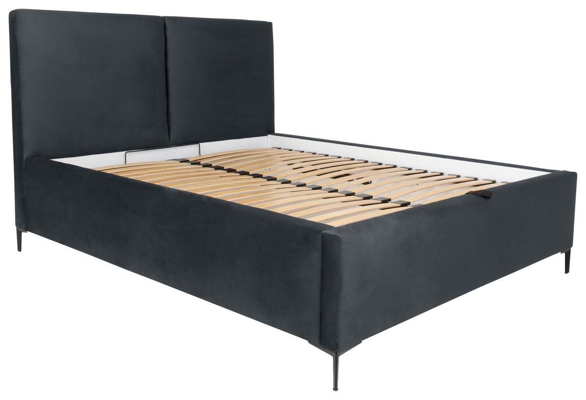Polsterbett Mit Bettkasten 160x200 Cm Palini - Dunkelgrau/Schwarz, MODERN, Holz/Textil (160/200cm) - MID.YOU