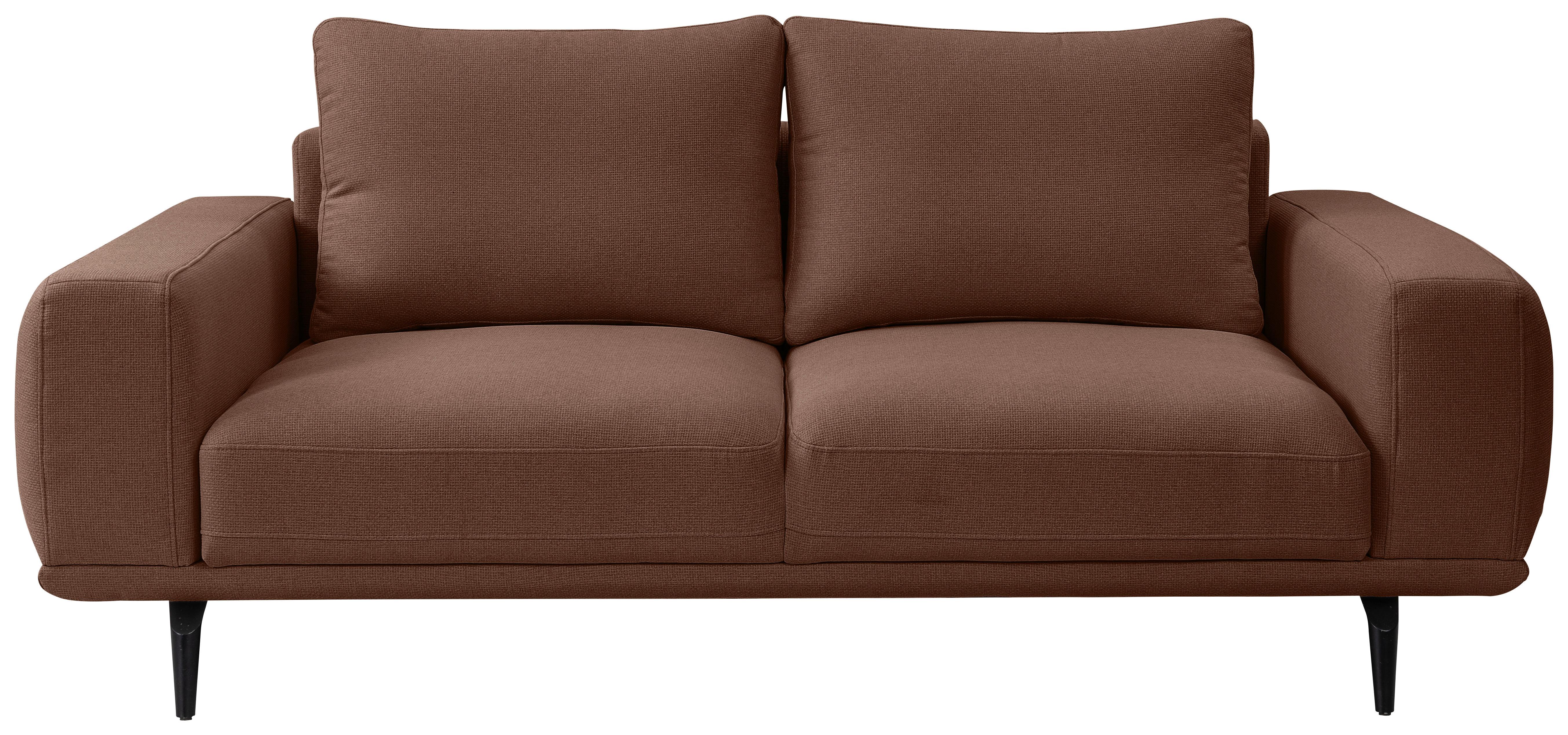 2-Sitzer-Sofa Selene Braun, B: 202 cm - Schwarz/Braun, MODERN, Textil (202/89/115cm) - MID.YOU