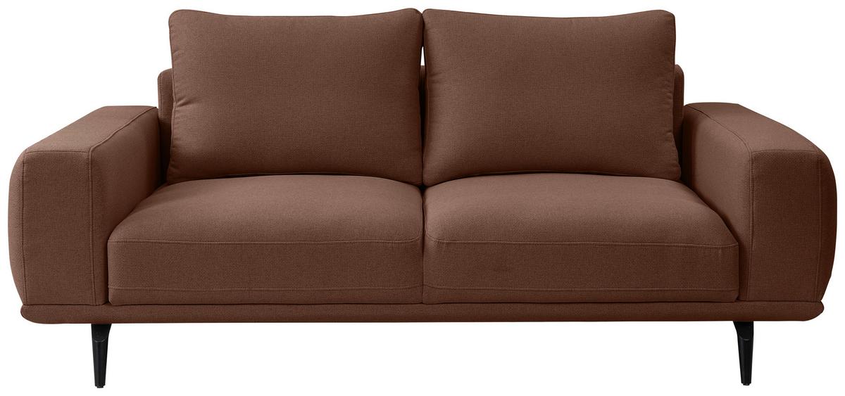 2-Sitzer-Sofa Selene Braun, B: 202 cm - Schwarz/Braun, MODERN, Textil (202/89/115cm) - MID.YOU