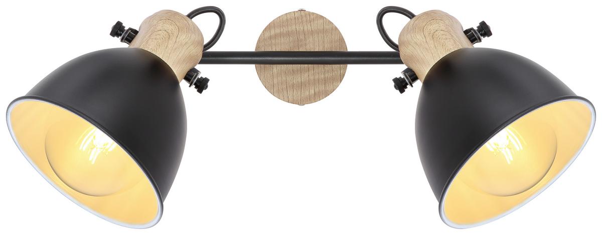 Strahler Wiho 2-Flammig verstellbar L: 35 cm - Schwarz/Braun, Basics, Metall (35/15/21,5cm) - Globo