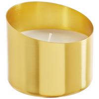 Svíčka v nádobce Mavie, 35 hod. - bílá/barvy zlata, Romantický / Rustikální, kov (8,9/7,6cm) - Modern Living