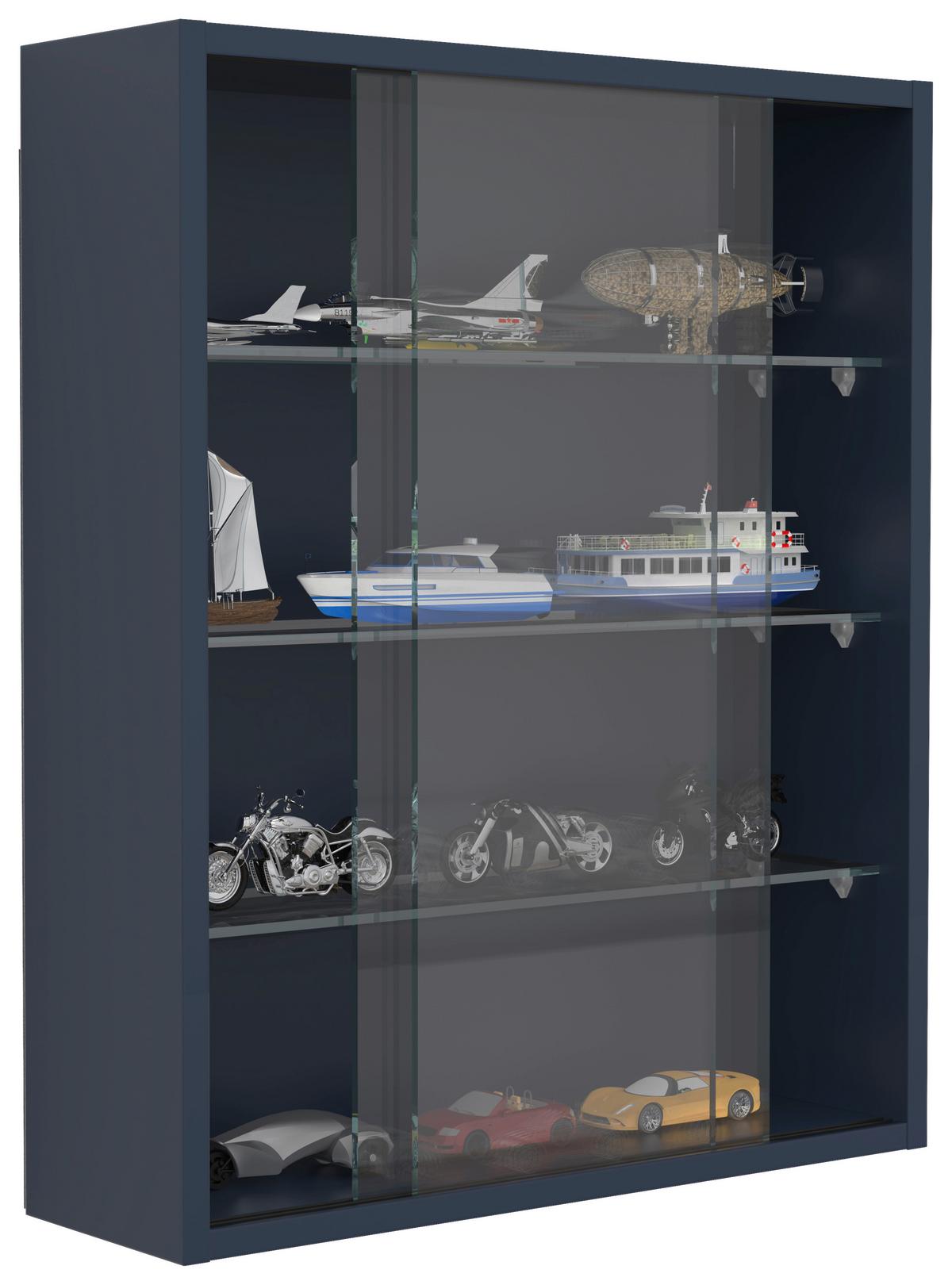 Hängevitrine Drivalo Anthrazit B: 50 cm - Transparent/Anthrazit, Design, Glas/Holzwerkstoff (50/60/15cm) - MID.YOU