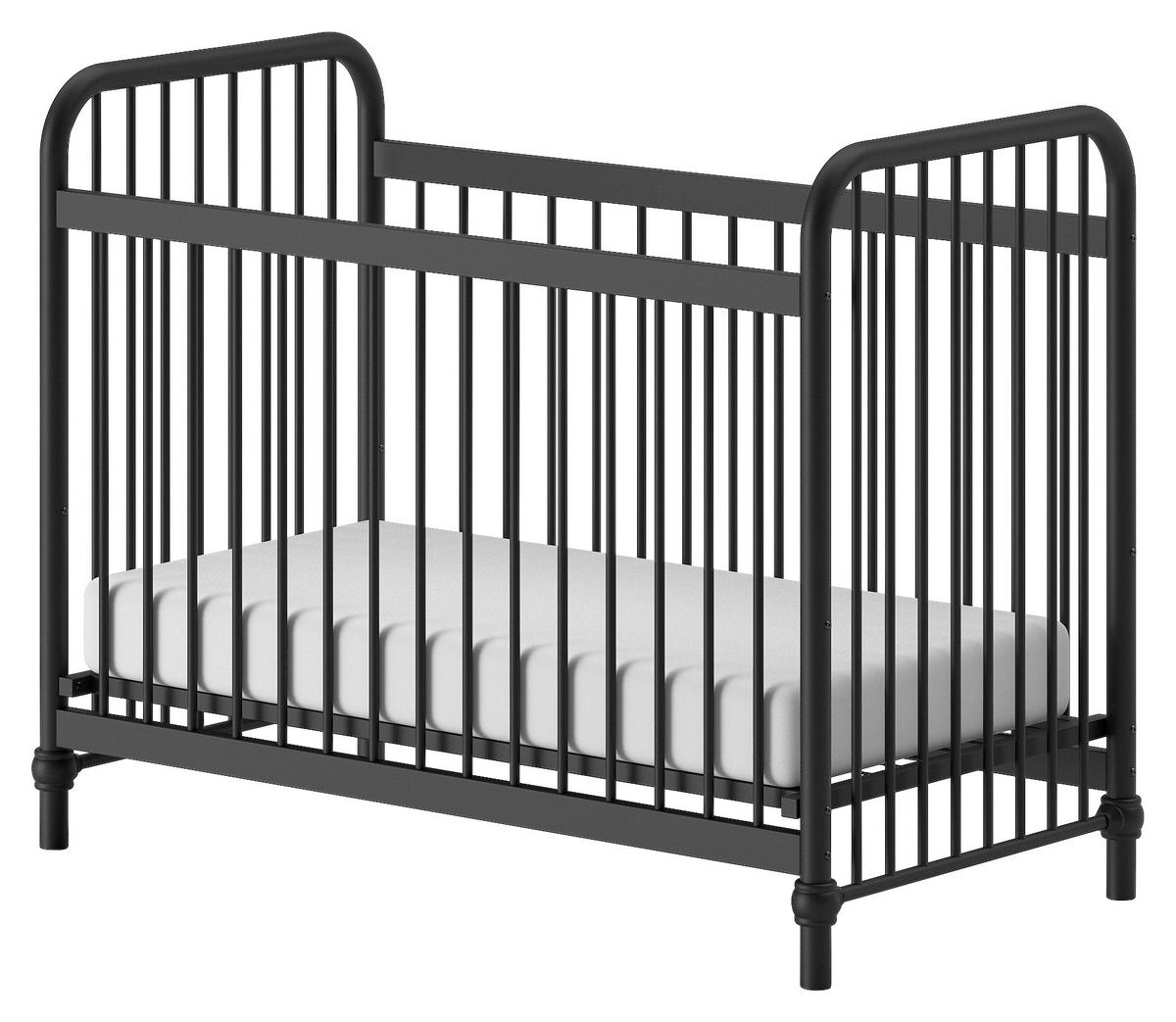 Gitterbett Bronxx 60x120 Cm Eisen Schwarz Inkl. Zubehör - Schwarz, ROMANTIK / LANDHAUS, Metall (60/120cm) - Vipack