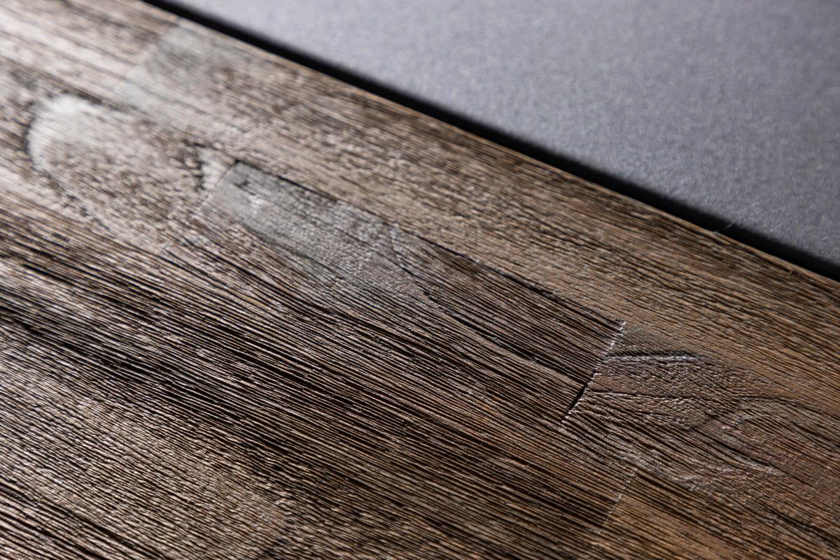 Esstisch Jakarta - Schwarz/Teakfarben, Design, Holz/Metall (200/90/75cm) - Livetastic