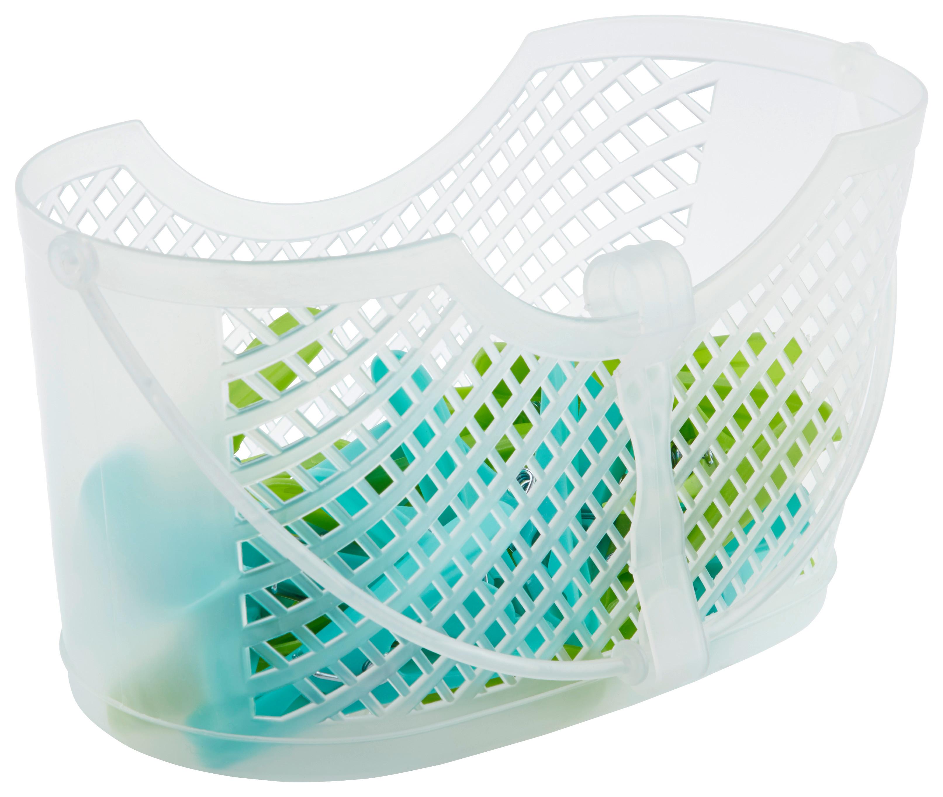 Wäscheklammernkorb zum Einhängen Balto inkl. Klammern - Blau/Transparent, Basics, Kunststoff (23,5/10,5/11,5cm) - Homezone