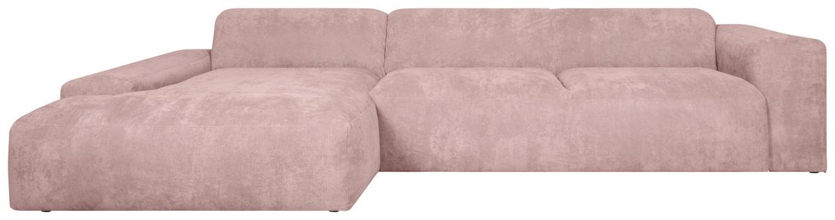 Ecksofa Hannah Rosa 170x343 cm - Schwarz/Rosa, Design, Textil (170/343cm) - MID.YOU