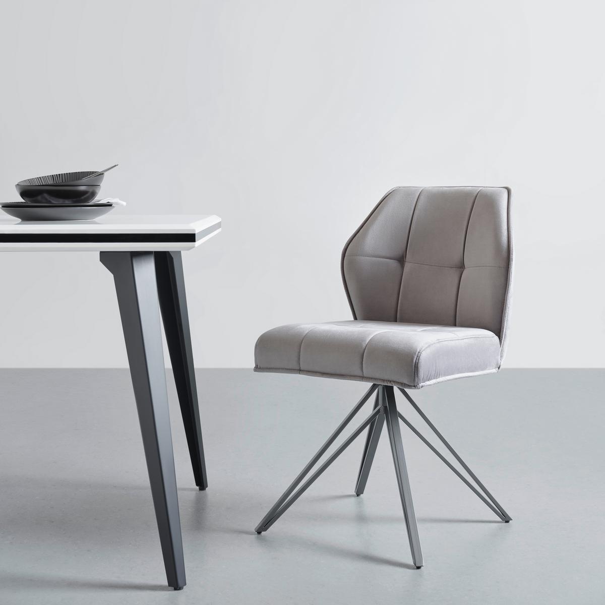 Stuhl Napoli - Grau, MODERN, Textil/Metall (50/83/62cm) - MID.YOU
