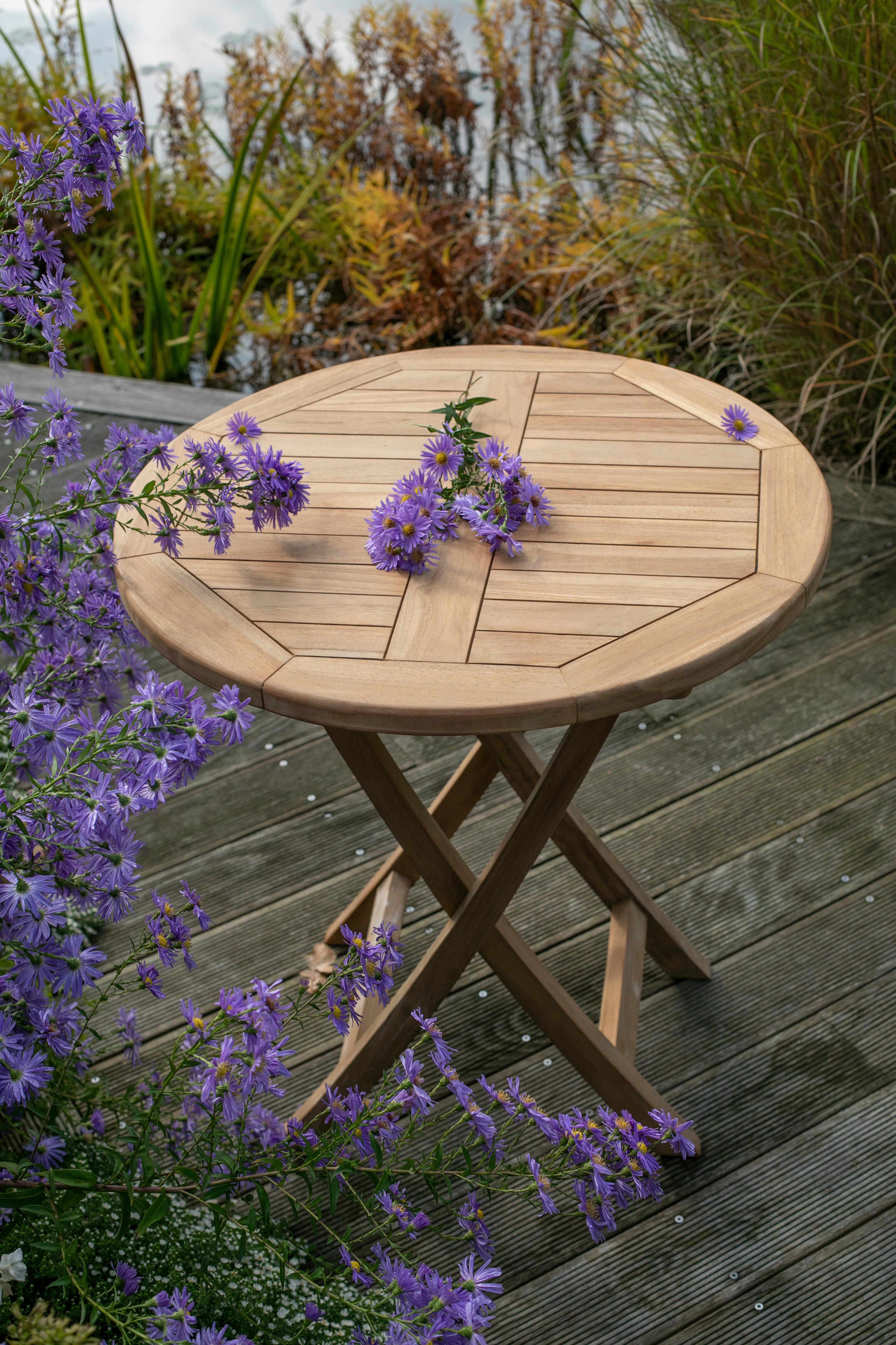 Gartentisch Klappbar Woodie, aus Teakholz L 70 cm - Teakfarben, Basics, Holz (70/70/75cm) - Gardenson