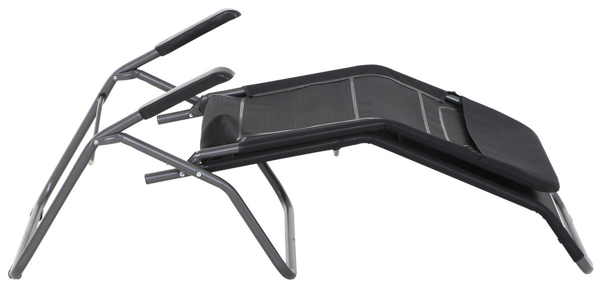 Sonnenliege J40968 Stahl Klappbar - Anthrazit/Schwarz, MODERN, Textil/Metall (72,5/103,5/144cm) - Siena Garden