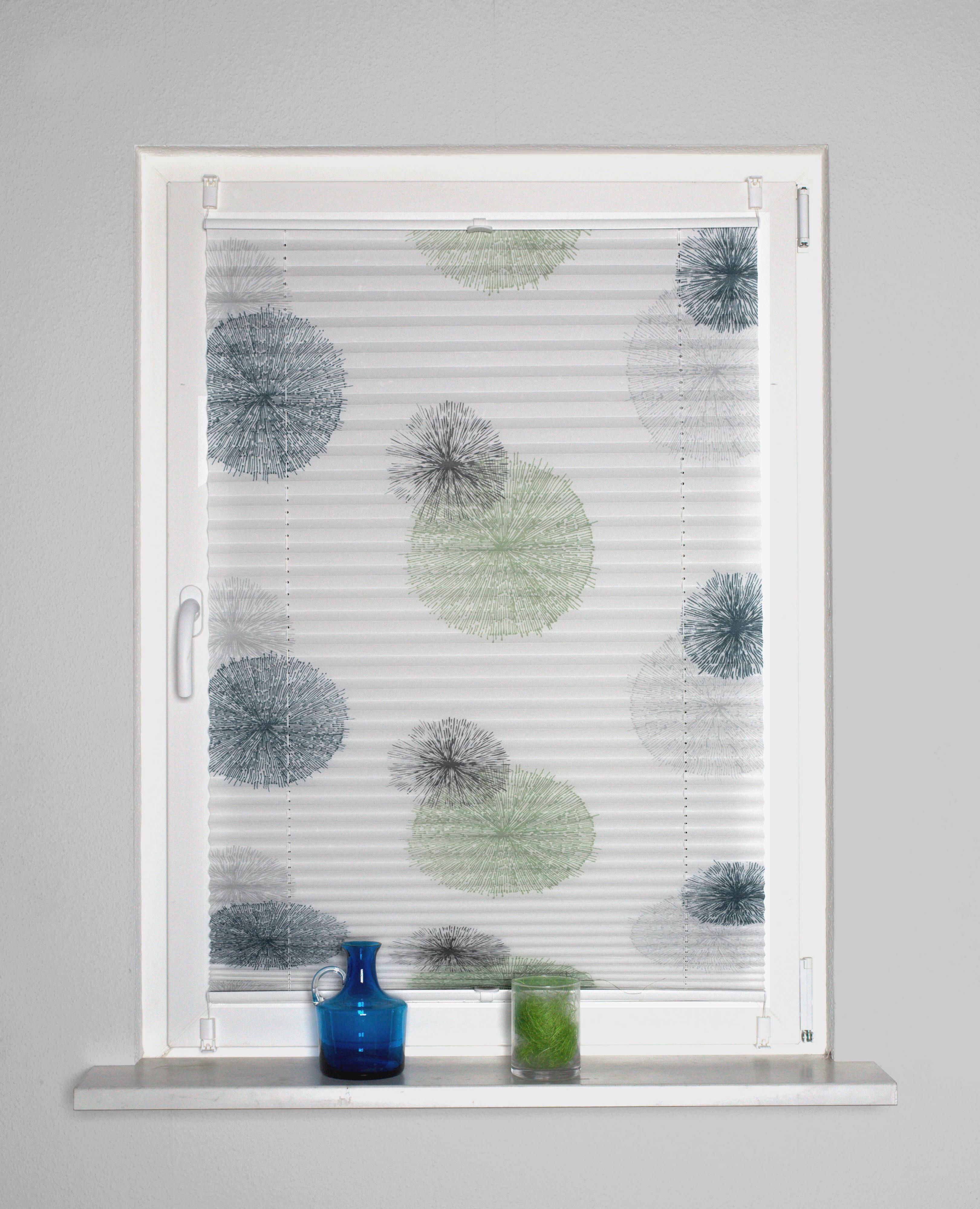 Plissee Blau Grün B: 80 Cm - Blau/Grün, KONVENTIONELL, Textil (80/130cm)