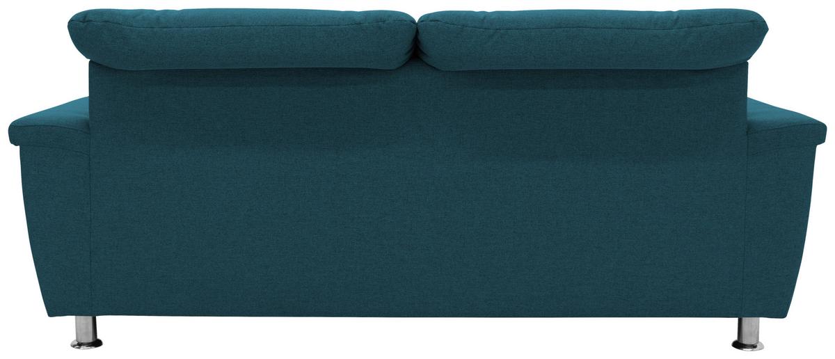 2-sitzer-sofa Franzi Armlehnen Petrol Webstoff - Chromfarben/Dunkelblau, KONVENTIONELL, Textil (190/81/97cm) - MID.YOU