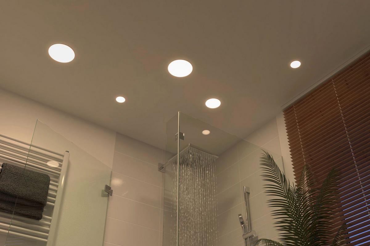 Led-einbauleuchte Bad Ip44 Satin Ø 12,5 Cm - Weiß, LIFESTYLE, Kunststoff (12,5cm) - Paulmann