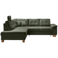 Ecksofa Brizzini Dunkelgrün S: 206x274 Cm - Dunkelgrün/Naturfarben, MODERN, Textil (206/274cm) - Livetastic
