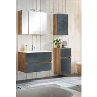Badmöbel-set 5-tlg. Inkl. Led Helsinki, Grau/eiche - Eichefarben/Weiß, KONVENTIONELL, Glas/Holzwerkstoff (120cm) - Held