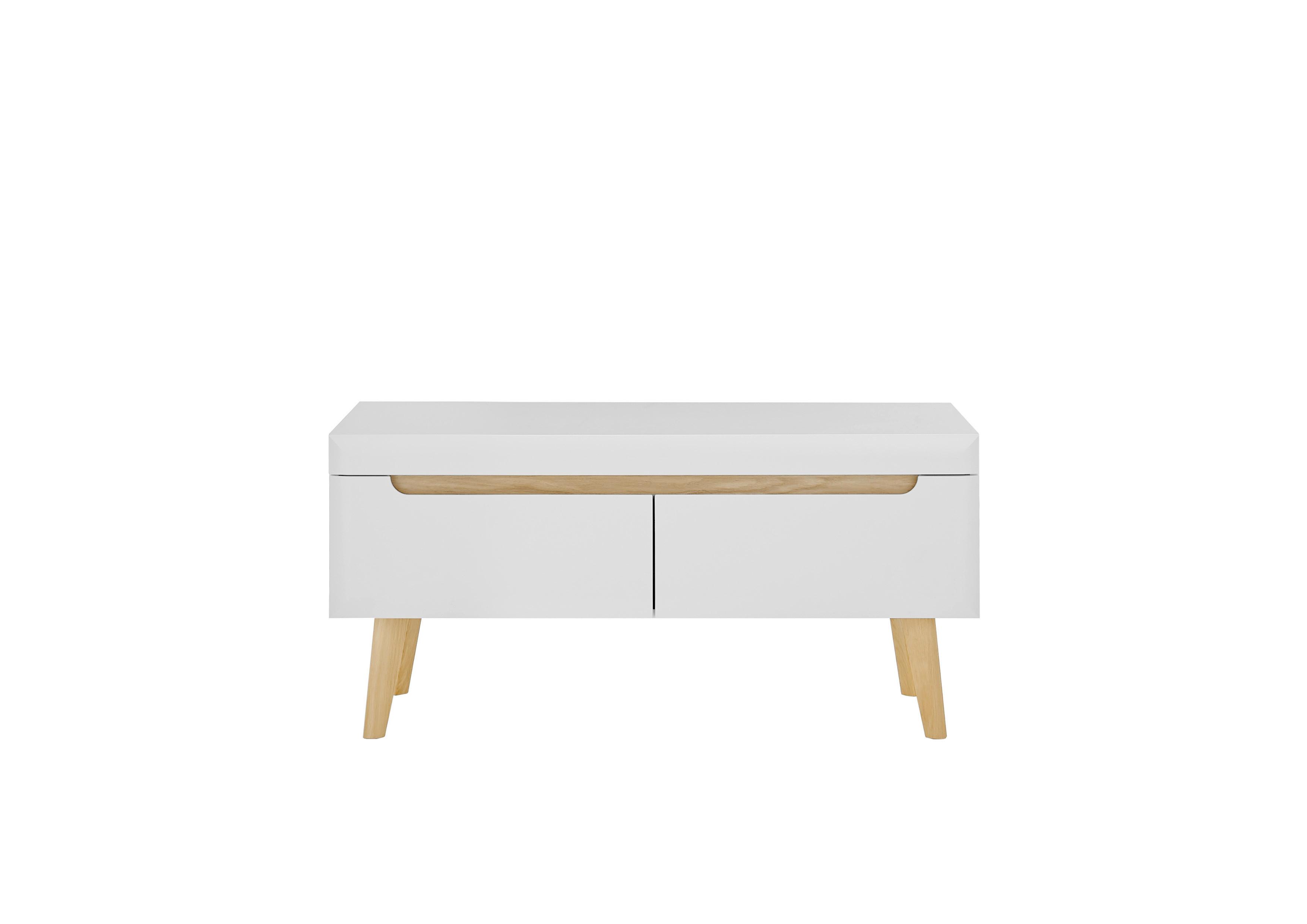 Lowboard Svante Torge Weiß/Eichefarben B: 107 cm - Eichefarben/Weiß, Design, Holzwerkstoff (107/50/40cm) - MID.YOU