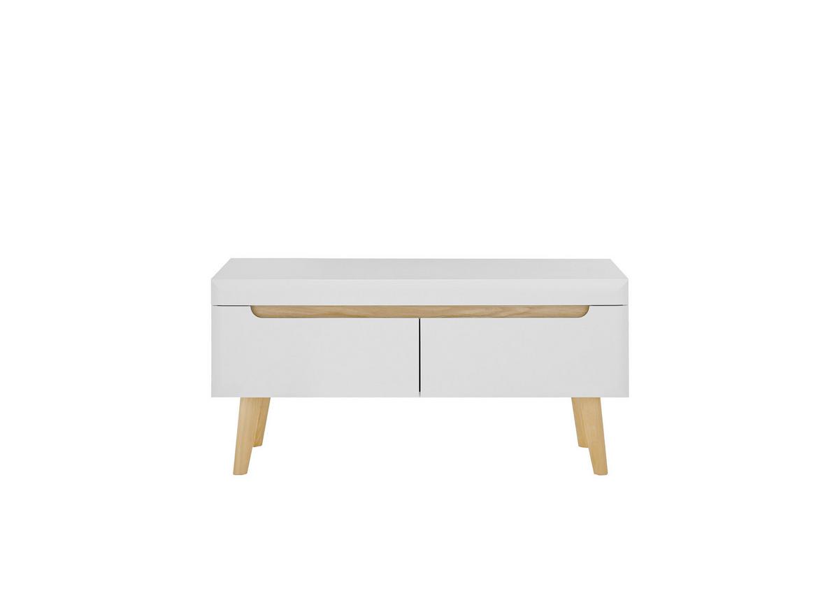 Lowboard Svante Torge Weiß/Eichefarben B: 107 cm - Eichefarben/Weiß, Design, Holzwerkstoff (107/50/40cm) - MID.YOU