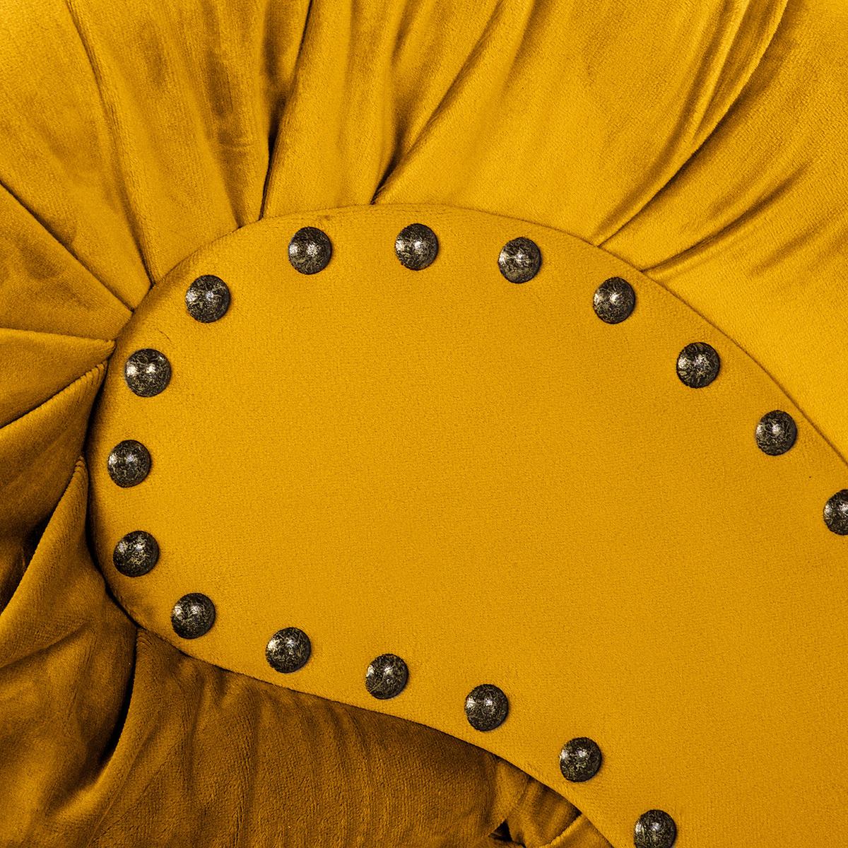 Récamiere Pako Senfgelb B: 185cm - Senfgelb/Braun, Design, Textil (185/93/75cm) - Livetastic