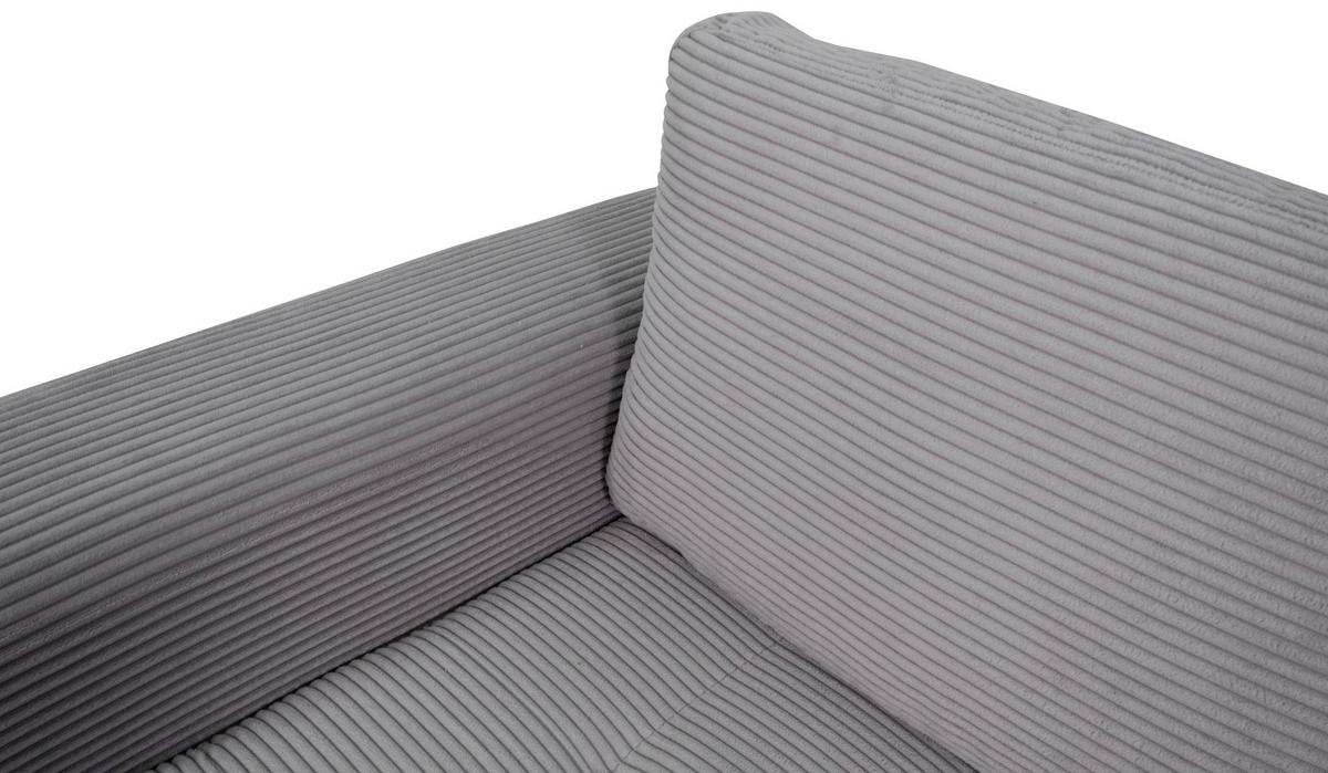 Souprava U MALTE, pravá, světle šedý manšestr - černá/světle šedá, Moderní, textil/plast (155/305/178cm) - Based