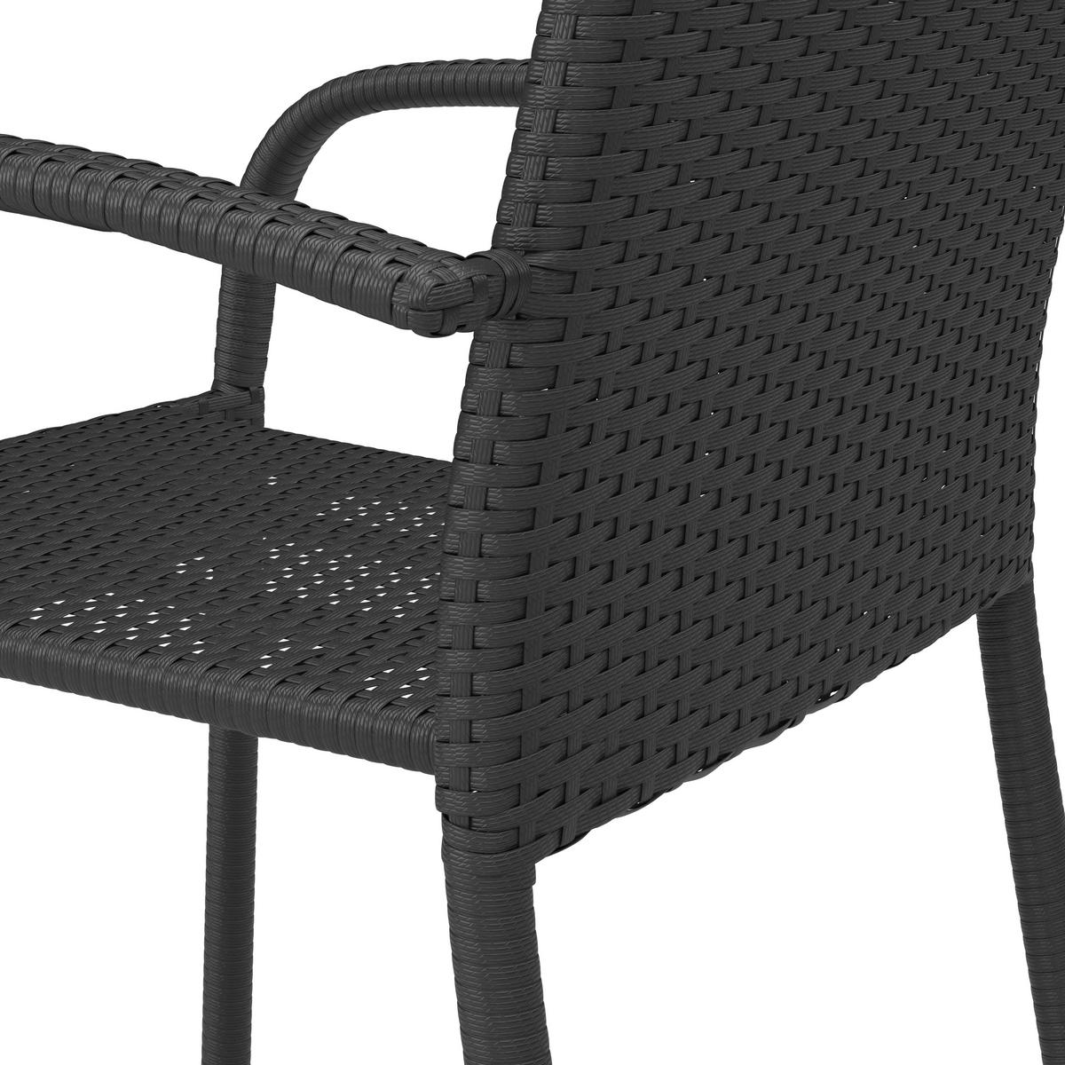 Gartensessel Elisa - Schwarz, MODERN, Kunststoff/Metall (55/45/47cm) - Beldano