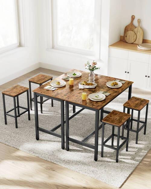 Bar Set Vasagle 3 -Teilig. Braun, Schwarz - Schwarz/Braun, LIFESTYLE, Holzwerkstoff/Metall (120/60/90cm) - Boxxx
