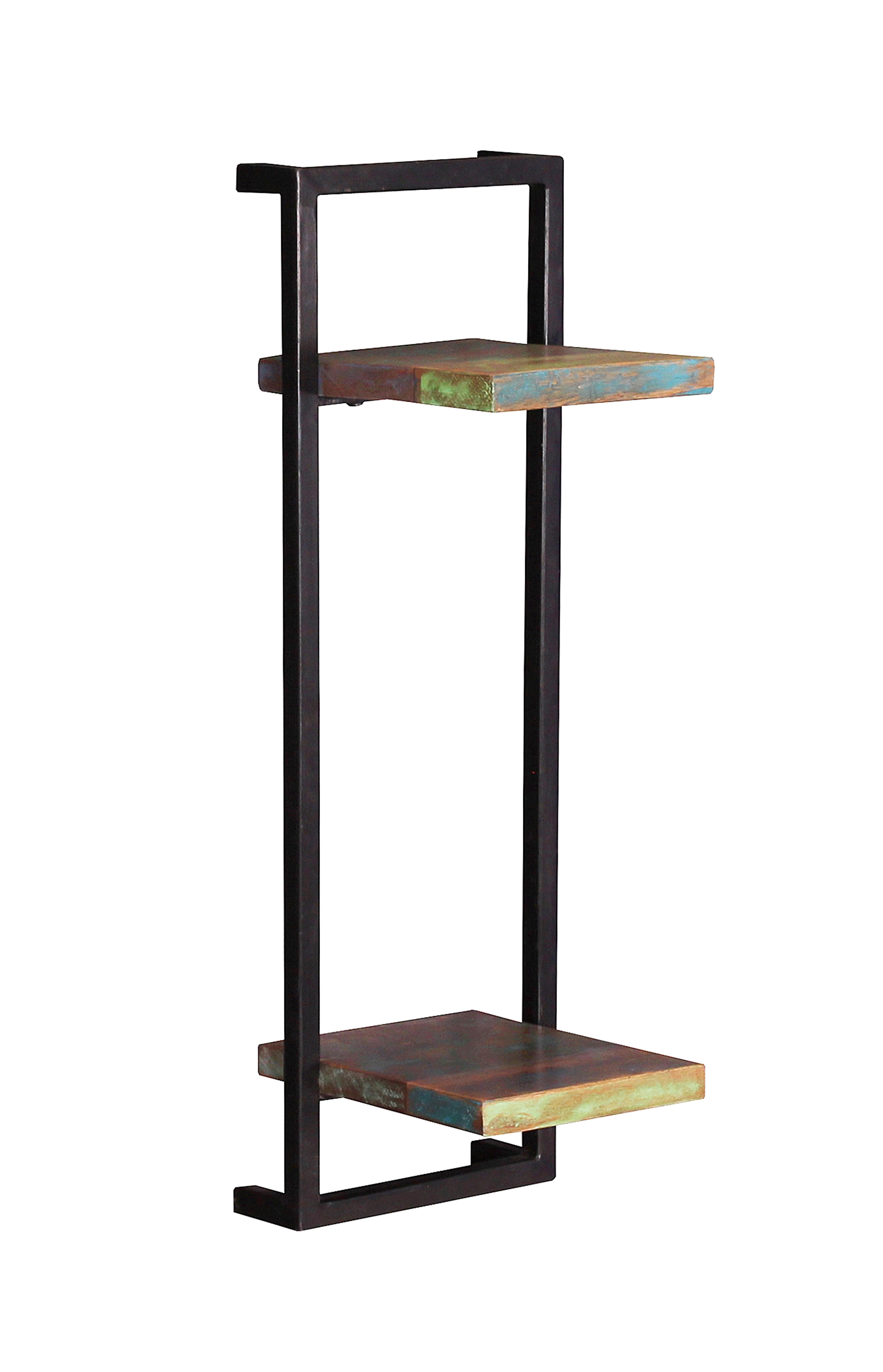 Wandregal Multicolor/schwarz B: 25cm - Multicolor/Schwarz, Design, Holz/Metall (25/75/25cm) - MID.YOU