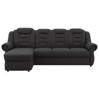 Ecksofa Boston Schwarz Lederlook - Schwarz, KONVENTIONELL, Textil (165/262cm) - Livetastic