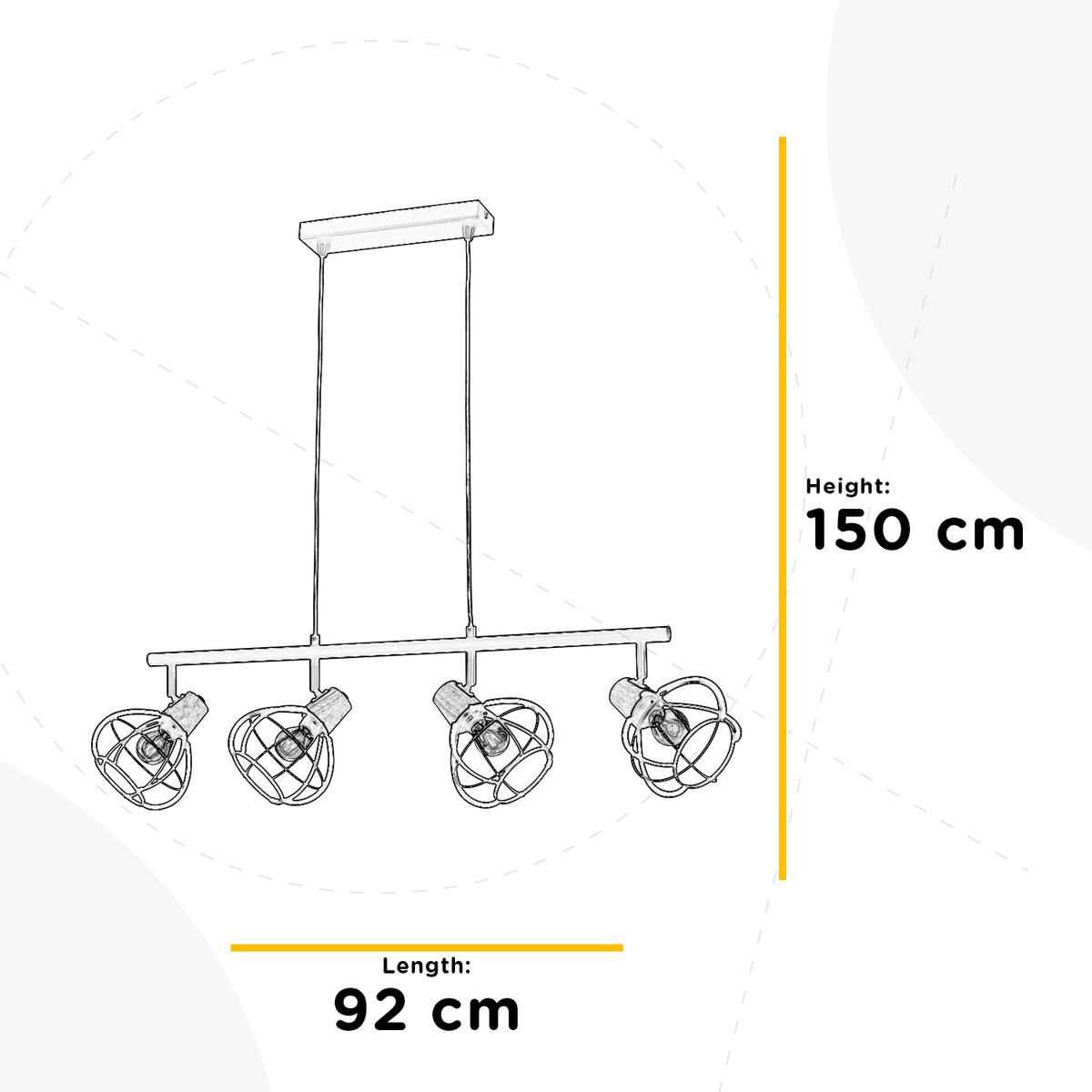 Pendelleuchte Ginger Weiß L: 92 cm - Weiß, KONVENTIONELL, Glas/Metall (92/15/150cm)