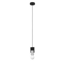 Hängeleuchte Lobatia H: 110 cm 1-flammig, Schwarz - Schwarz, Basics, Holz/Metall (10,5/110cm) - Eglo