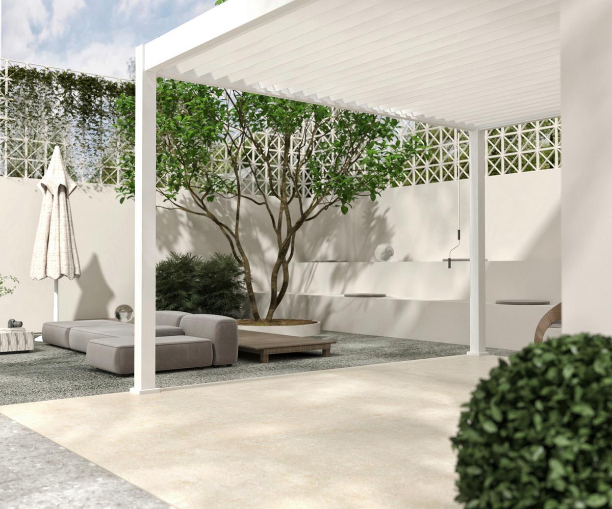 Pavillon Deluxe 400x300cm Sturmfest, Gartenpavillon - Weiß, Basics, Metall (400/255/300cm) - WEIDE
