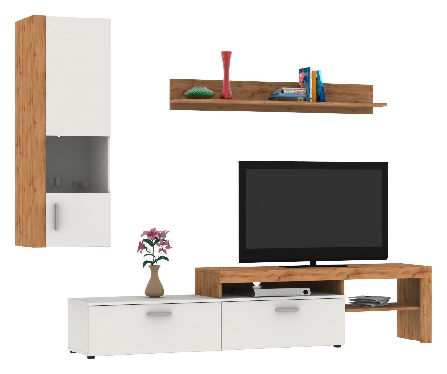 Szekrénysor Iguan - fehér, Modern (250/190/40cm)