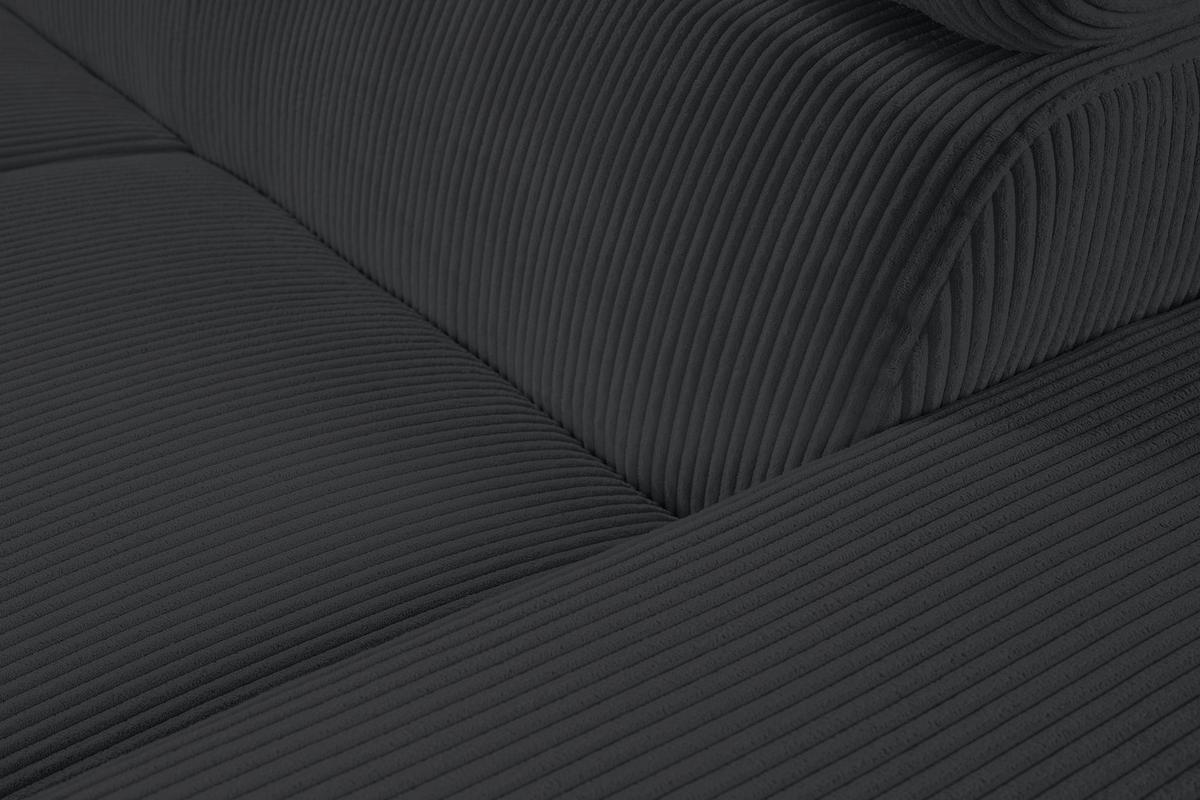 Sofa Lars Dunkelgrau, Lf: 146x240 cm - Chromfarben/Anthrazit, Design, Textil (189/268cm) - Livetastic