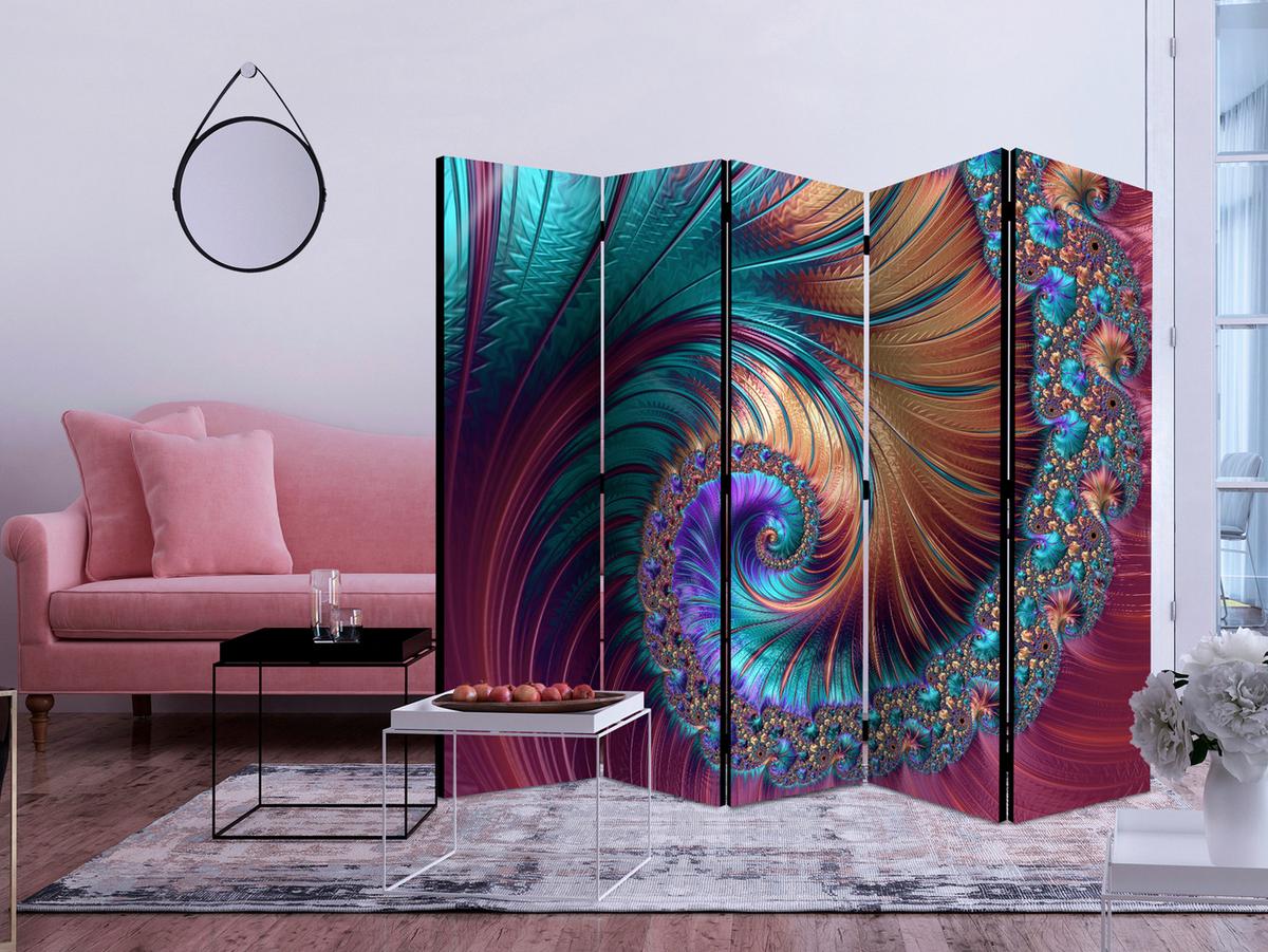 Paravent Multicolor B: 225 cm - Multicolor, Basics, Holz/Textil (225/172/3cm) - artgeist