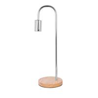 TISCHLEUCHTE Chromfarben, E27, 40W - Chromfarben, Trend, Holz/Metall (15/47/15cm) - Kayoom