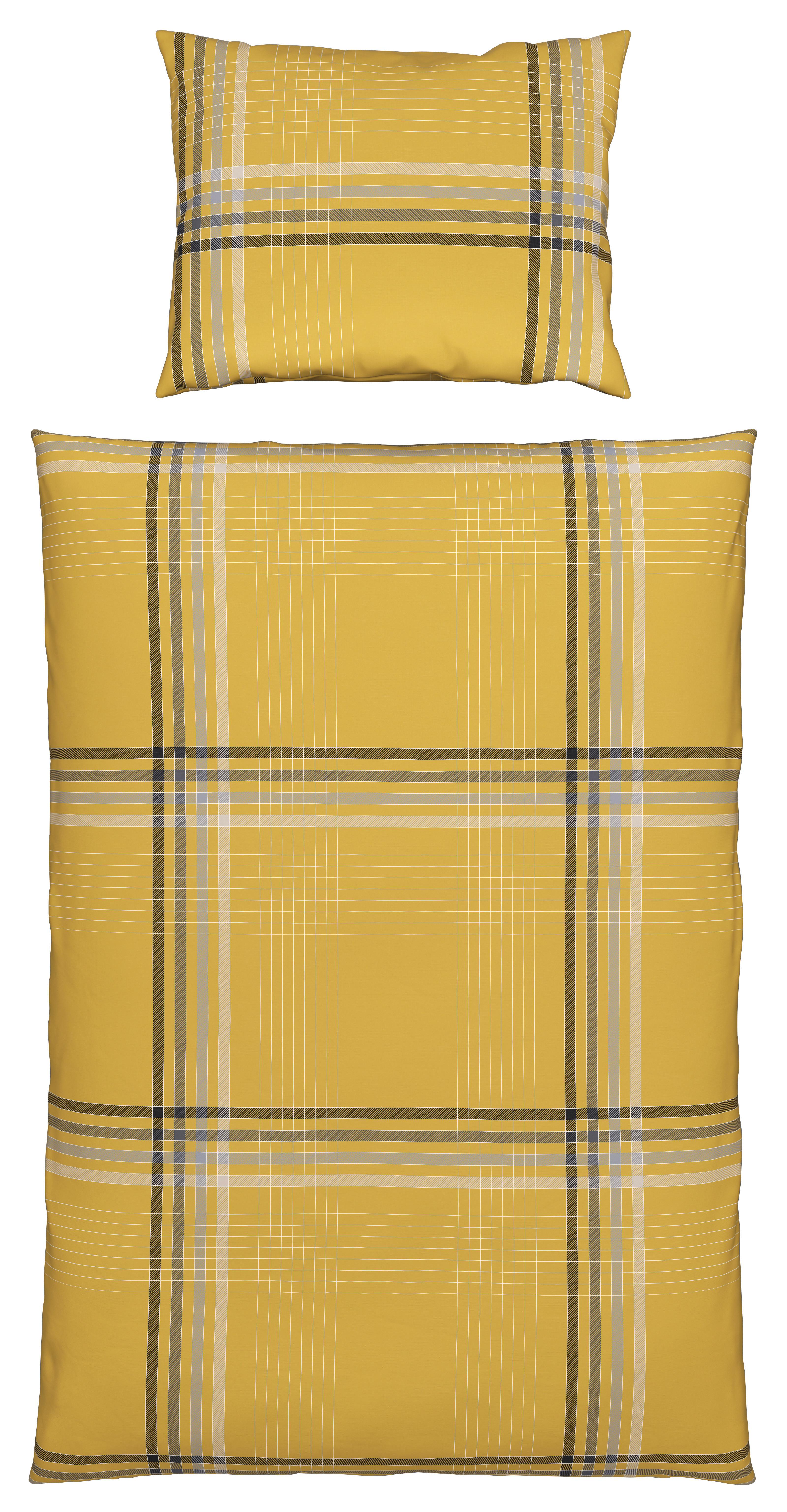Renforcé Bettwäsche 140x200 cm Sanella Baumwolle Goldfarben - Goldfarben, MODERN, Textil (140/200cm) - Luca Bessoni