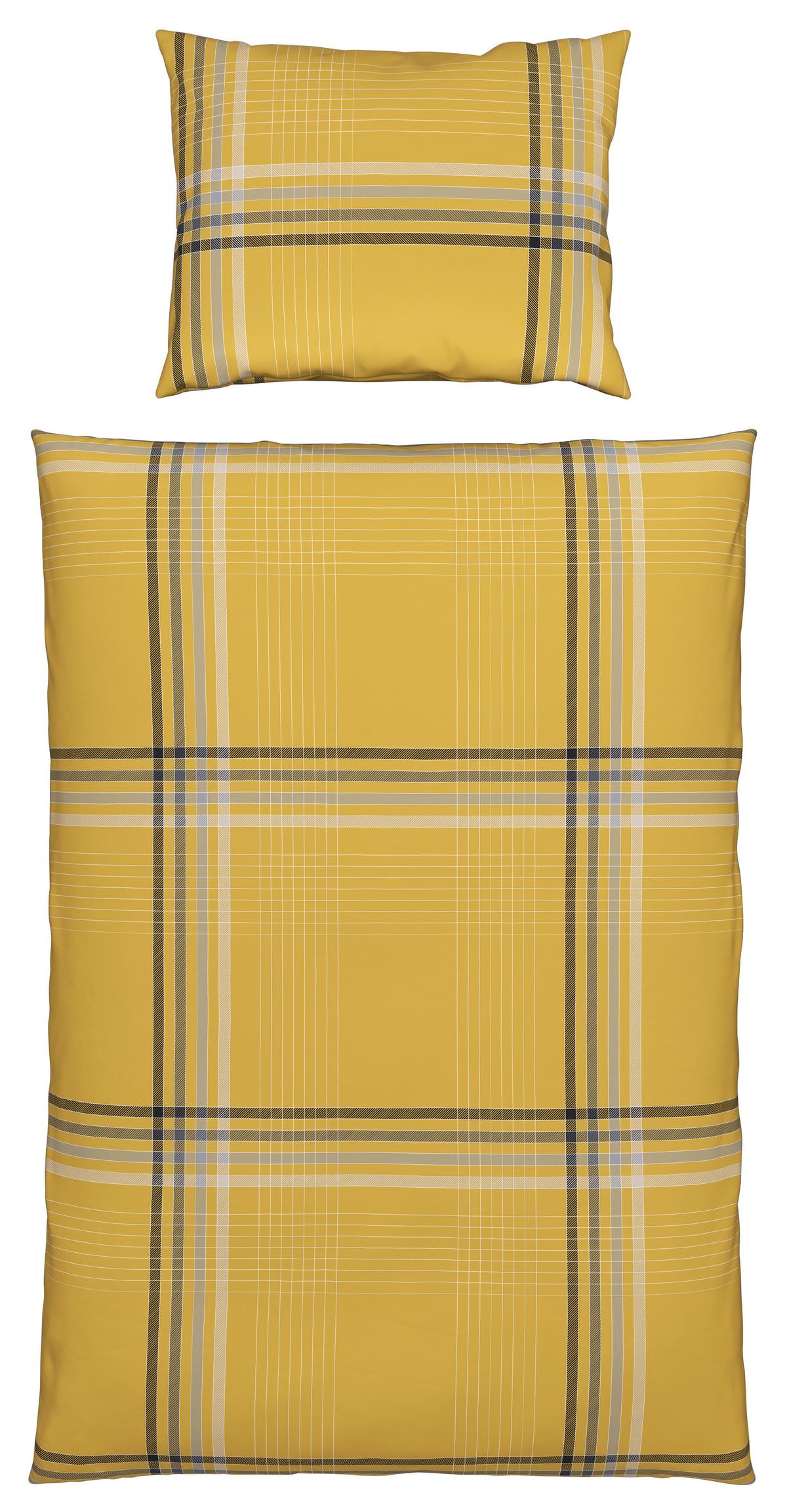 Renforcé Bettwäsche 140x200 cm Sanella Baumwolle Goldfarben - Goldfarben, MODERN, Textil (140/200cm) - Luca Bessoni