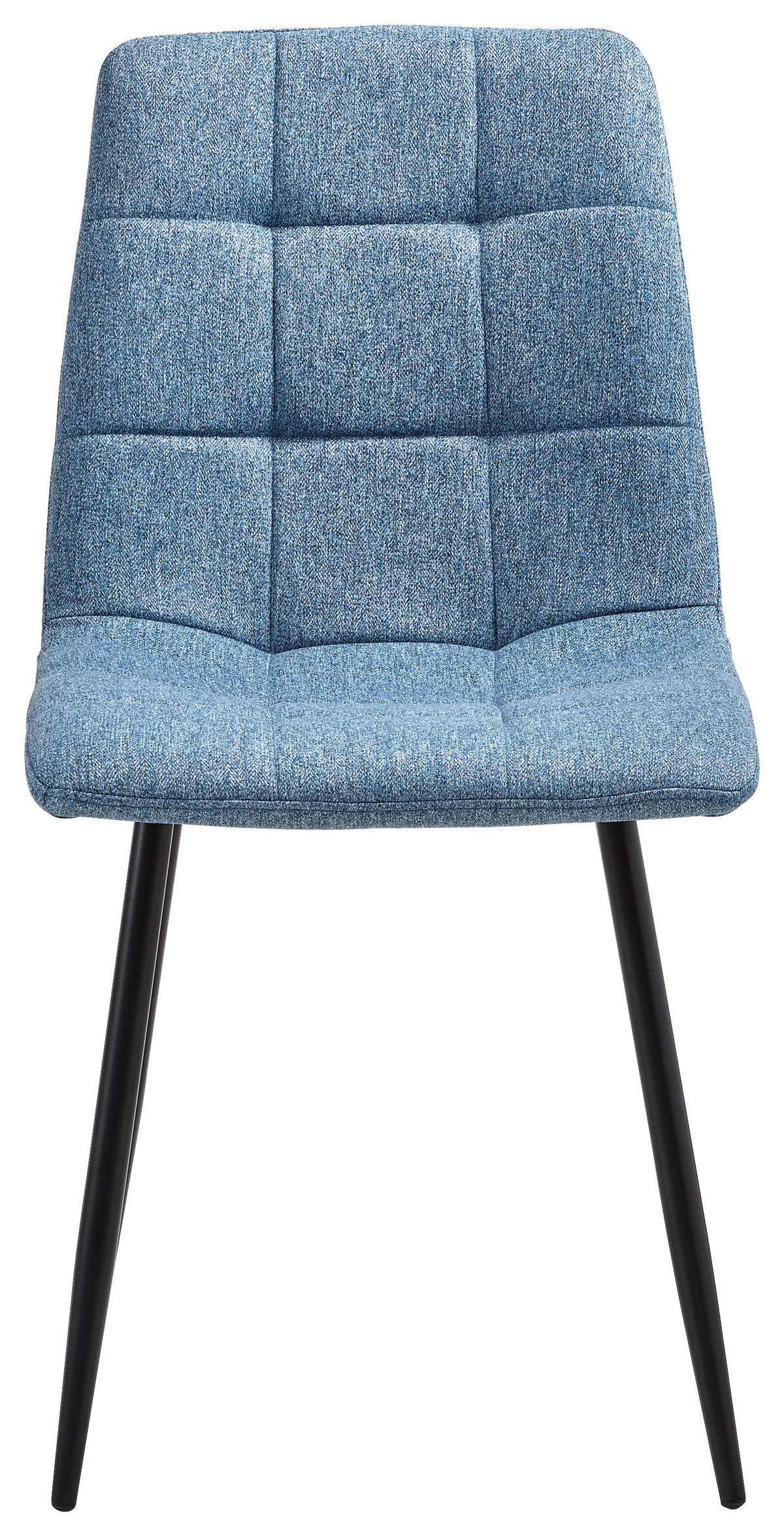 Esszimmerstuhl Empoli Blau/Schwarz - Blau/Schwarz, LIFESTYLE, Textil/Metall (44,5/86/54,5cm) - Livetastic