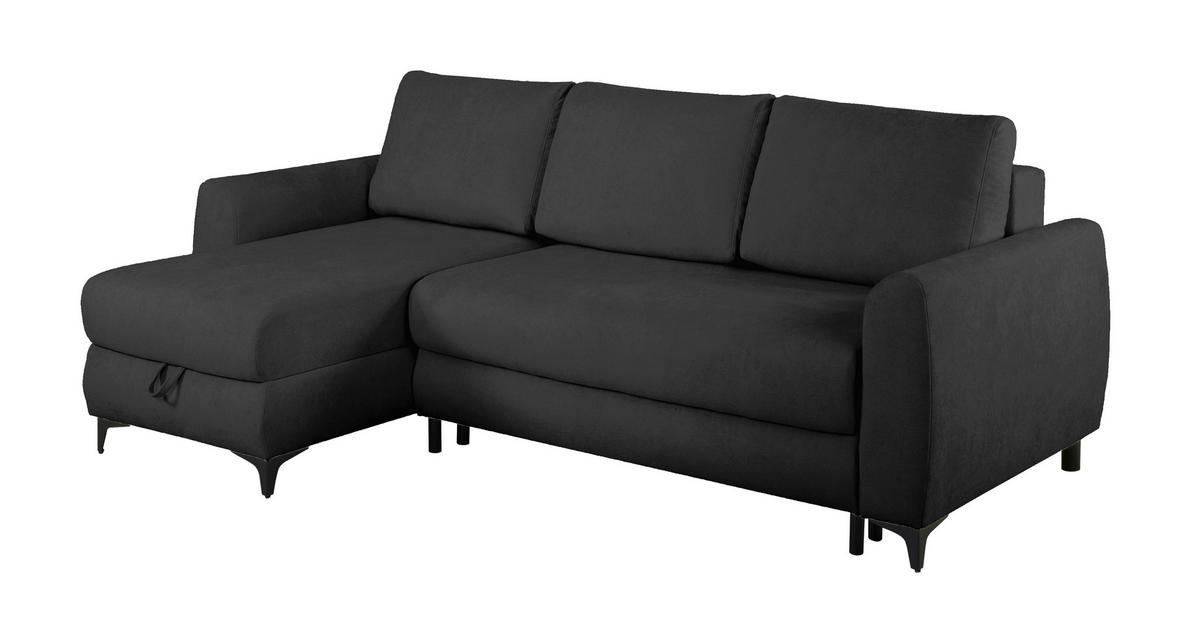 Ecksofa Moli, Anthrazit S: 236x148 cm - Anthrazit/Schwarz, Design, Textil (236/148cm) - MID.YOU