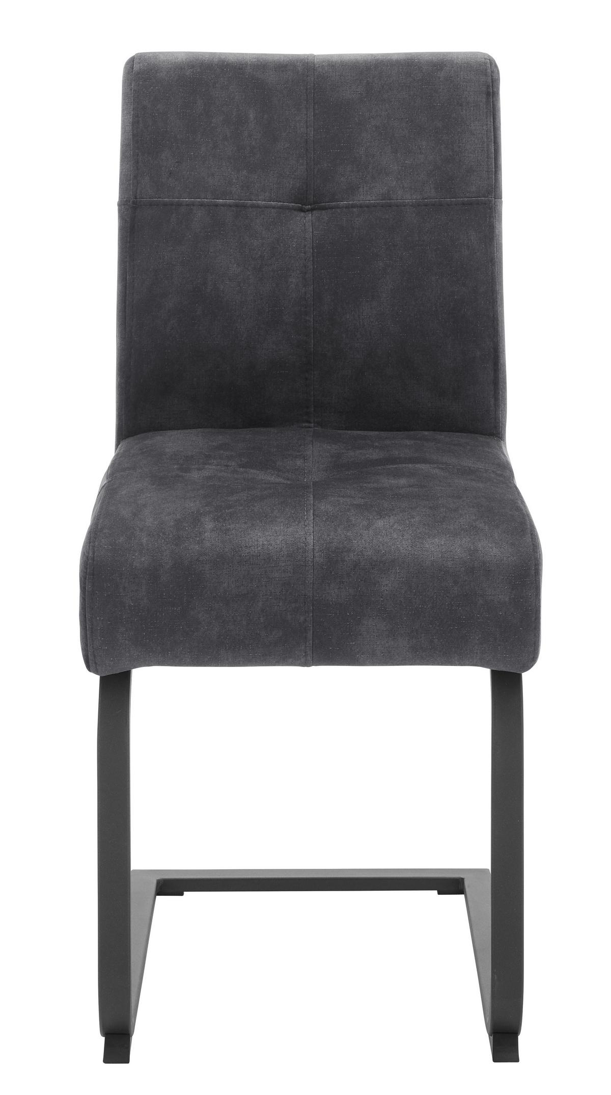 Stolička LUISE - antracitová, Modern, kov/textil (64/90,5/42,5cm) - Mömax