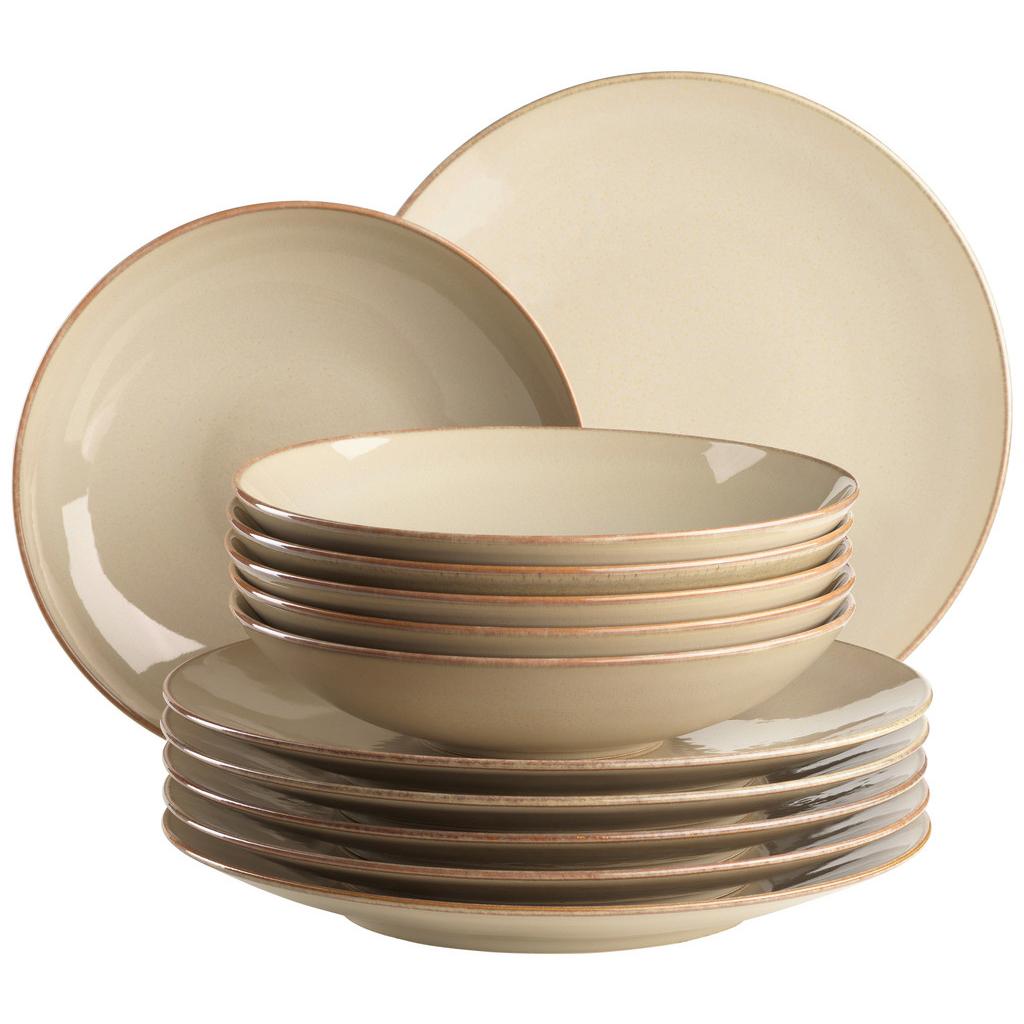 Tafelservice Ossia Keramik 6Personen Geschirr Set Sand