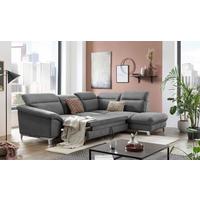 Ecksofa Mit Schalffunktion Teresa Grau - Chromfarben/Grau, Design, Textil (293/232cm) - Livetastic